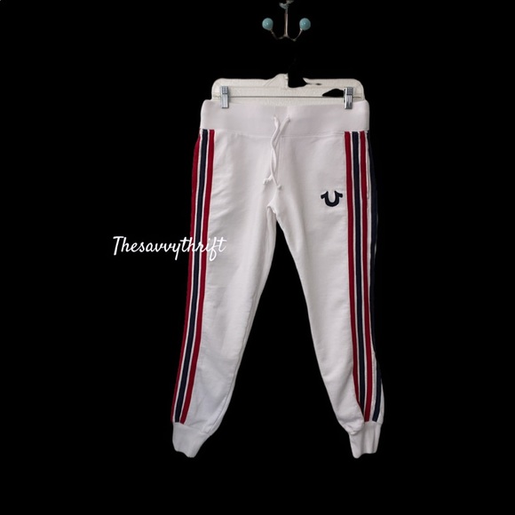 SOLD❣️True Religion Rainbow Multi Stripe Jogger Sweatpants - Picture 4 of 12